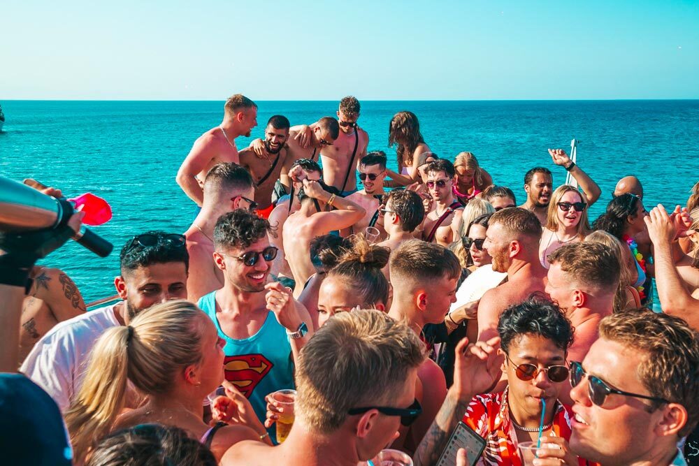 Guests enjoying a sunset boat cruise in Ayia Napa