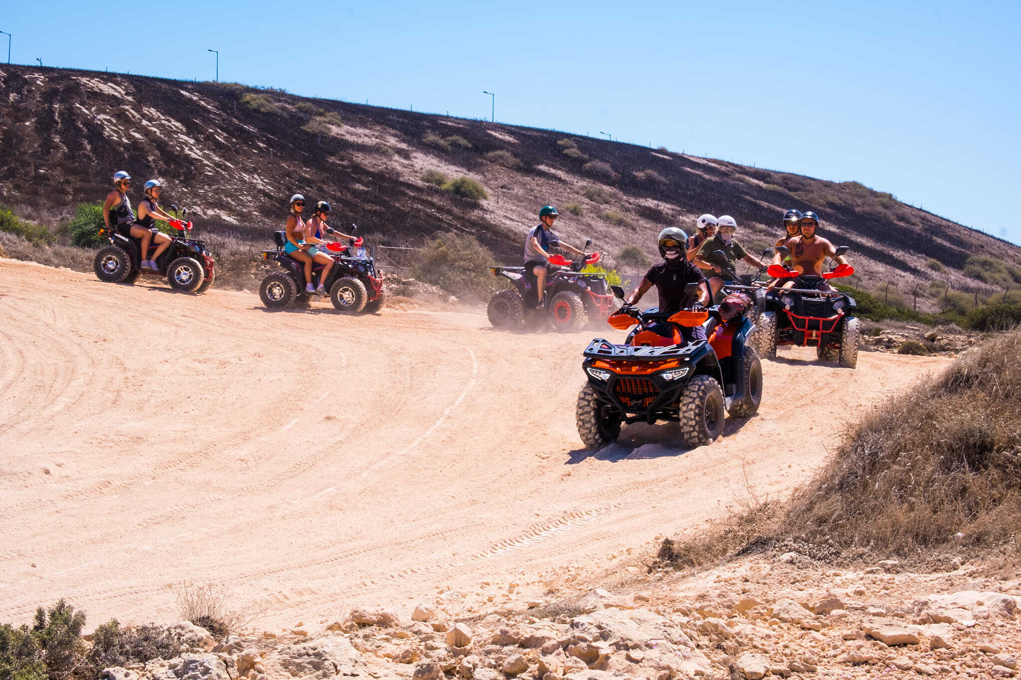Friends enjoying quad biking in Ayia Napa